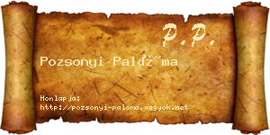 Pozsonyi Palóma névjegykártya